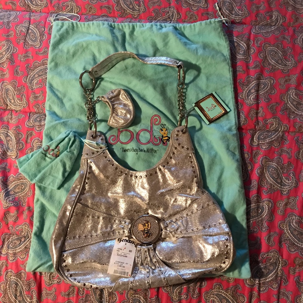 Metallic Silver Hobo Bag by babeed